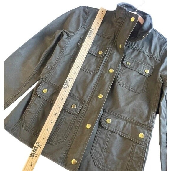 Women's J. Crew The Downtown Field Jacket Waxed Cotton Canvas Black Size PSmall - Picture 9 of 14